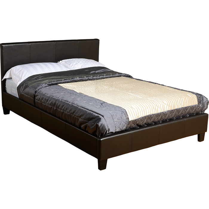 Prado 4' Bed In Black, Grey or Brown Faux Leather